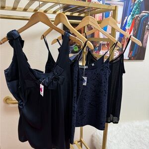 Elegant Black Sleeveless Tops